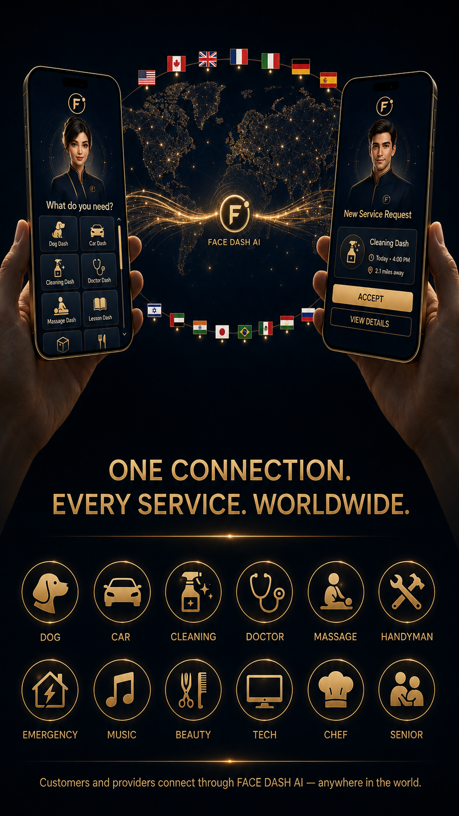 FaceDash international service network